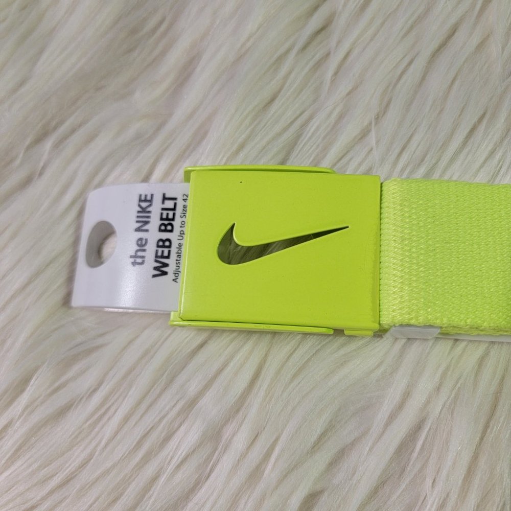 Nike Golf Tech Essential Web Belt Volt Yellow The Nike Web Belt O/S Up To 42”
